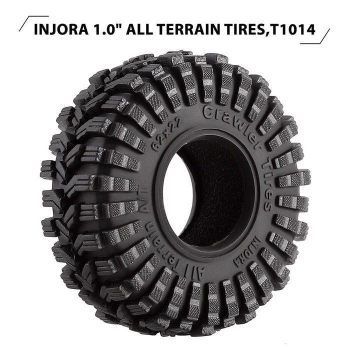 YQT-1014 INJORA King Trekker 1.0" 62*22mm S5 All Terrain Tires for 1/18 1/24 RC Crawlers (4) (T1014)
