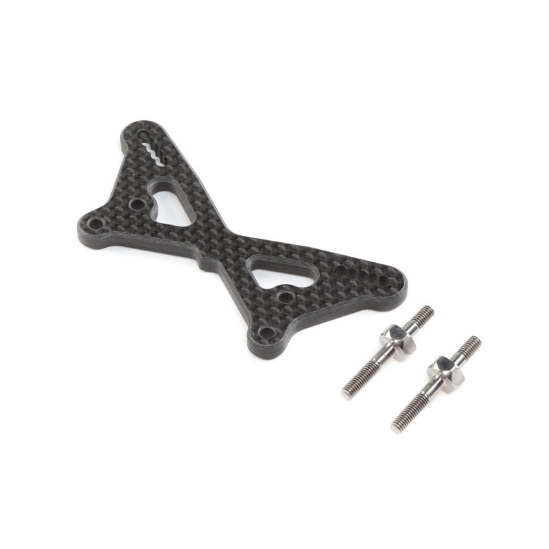 TLR334054 TLR 22 5.0 Carbon Front Tower w/Ti Standoffs