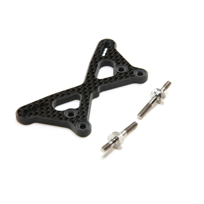 TLR334061 TLR Team Losi Carbon Front Tower+2mm w/Ti Standoffs: 22 5.0