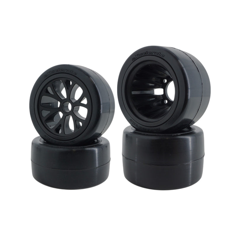 XCE-3077 eXcelerate WGT-R Pre-Mount Rubber Tire Set (CM/CS)