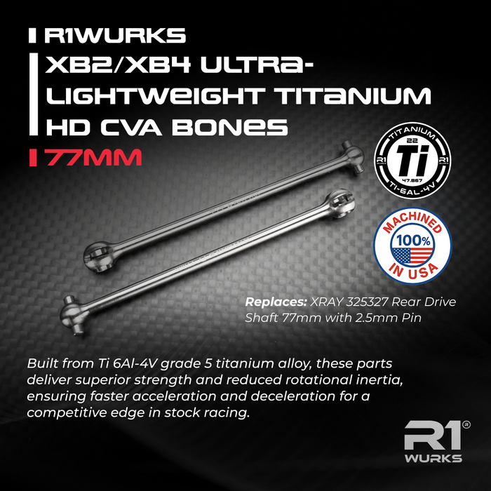 900120 R1 Wurks Fits XB2/XB4 Ultra-lightweight Titanium HD CVA Bones, 77mm