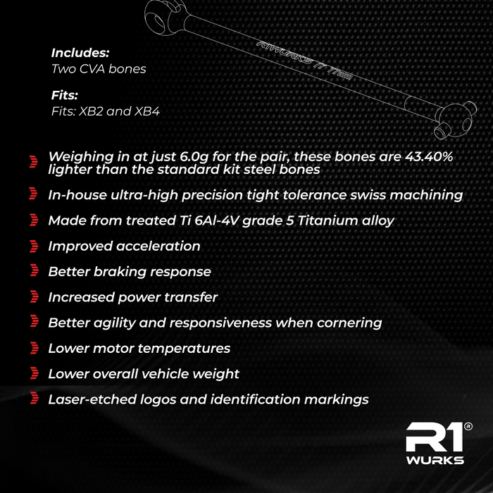 900120 R1 Wurks Fits XB2/XB4 Ultra-lightweight Titanium HD CVA Bones, 77mm