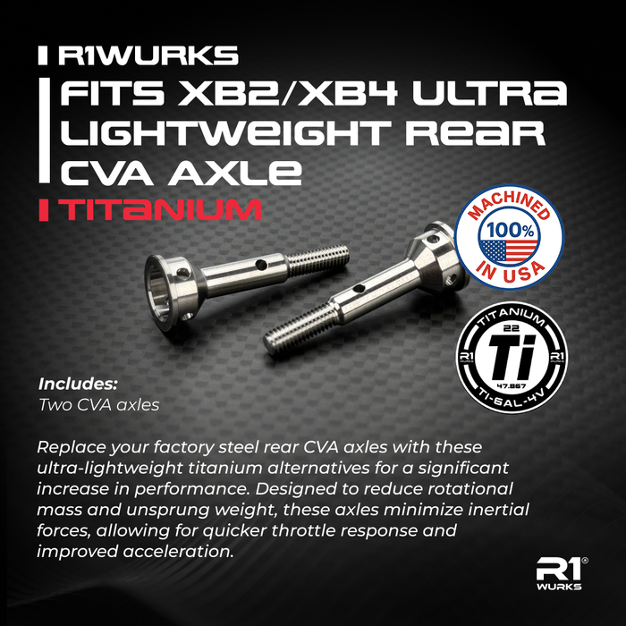 900156 R1 Wurks Fits XB2/XB4 Ultra Lightweight Rear CVA Axle, Titanium