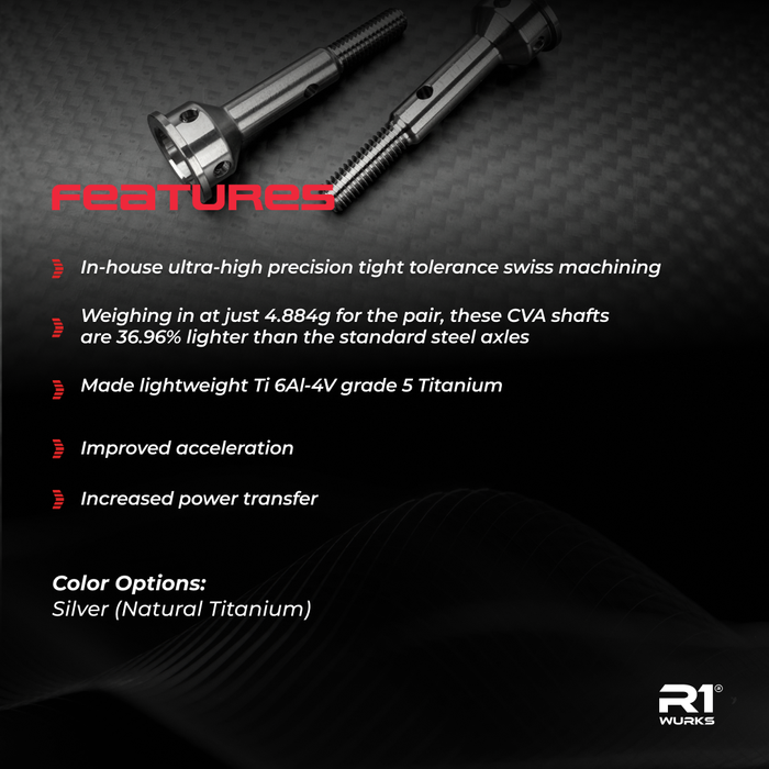 900156 R1 Wurks Fits XB2/XB4 Ultra Lightweight Rear CVA Axle, Titanium