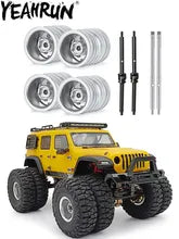 F010402 YEAHRUN Metal Front/Rear Wheel Rims Hubs & CVD Drive Shaft for Axial SCX24 All Series 1/24 RC Crawler