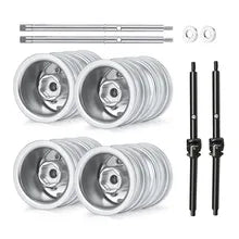 F010402 YEAHRUN Metal Front/Rear Wheel Rims Hubs & CVD Drive Shaft for Axial SCX24 All Series 1/24 RC Crawler