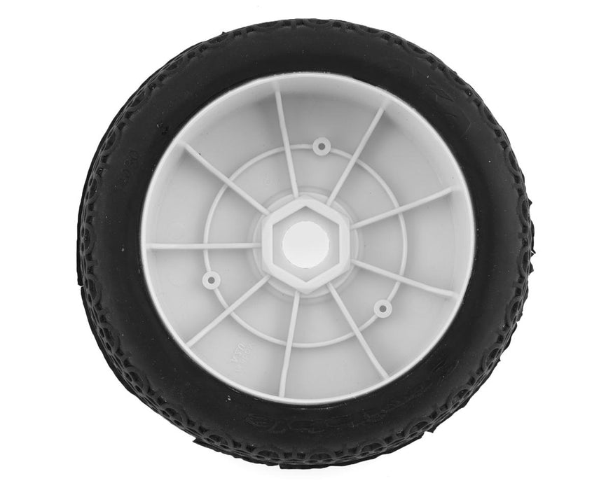14030CRW AKA1/8 Scribble Clay Pre-Mounted Tires, White EVO Wheels (2): Buggy