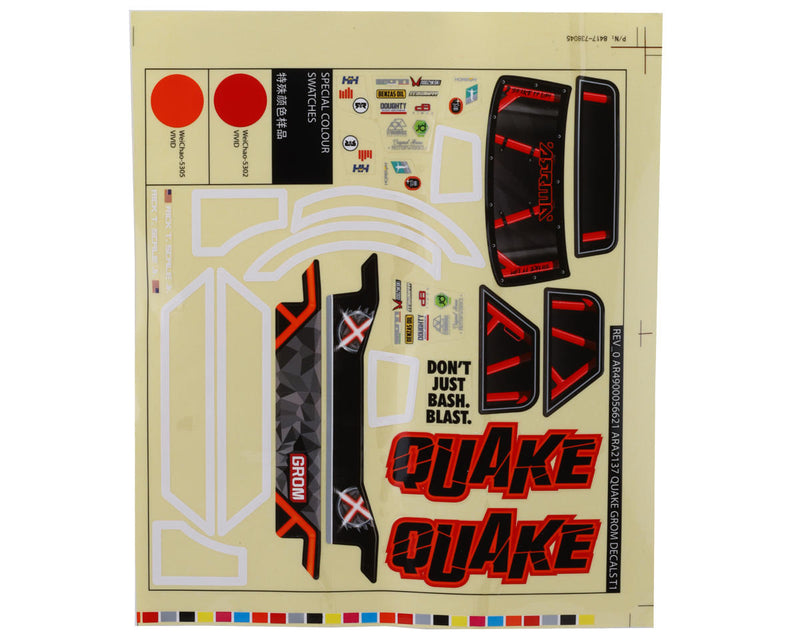 ARA-2613 Arrma Quake Grom 1/16 Pre-Cut Monster Truck Body (Clear)