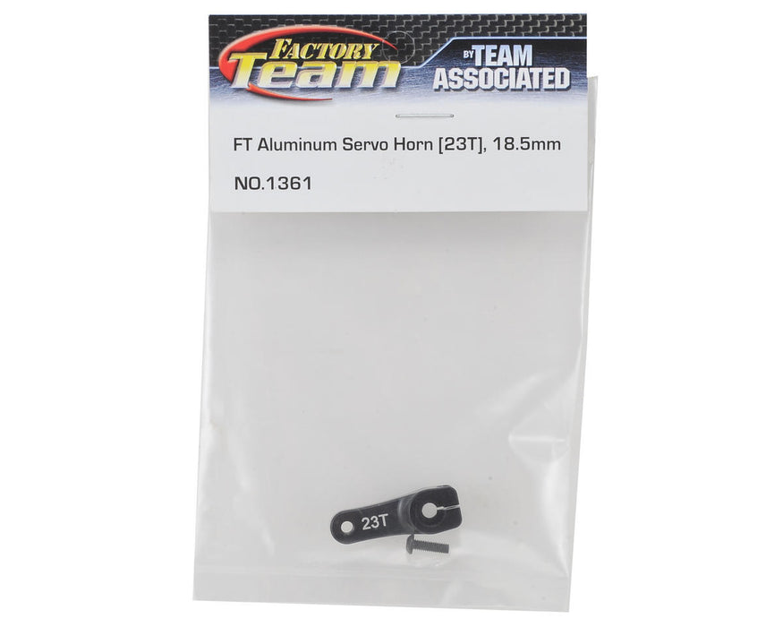 1361 Team Associated Factory Team Aluminum 18.5mm Servo Horn (23T-JR/Airtronics/KO)