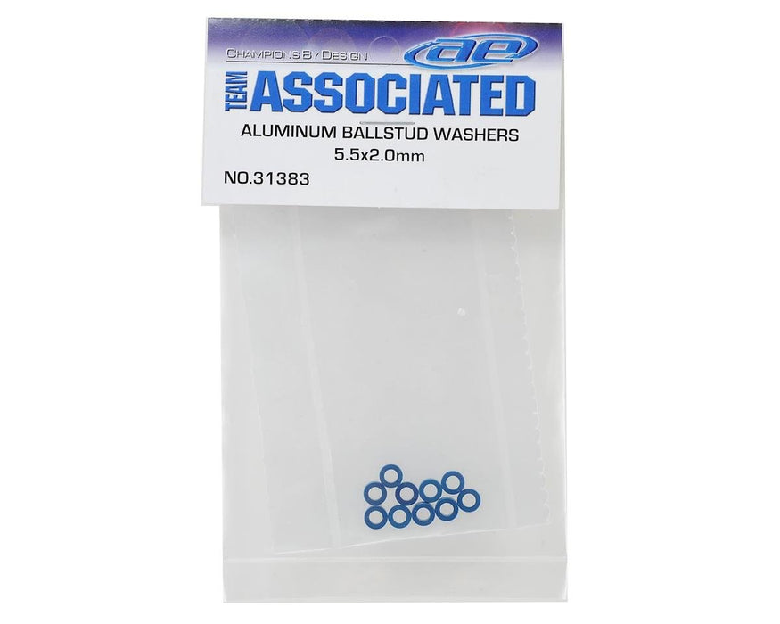 31383 Team Associated 5.5x2.0mm Aluminum Ball Stud Washer (Blue) (10)