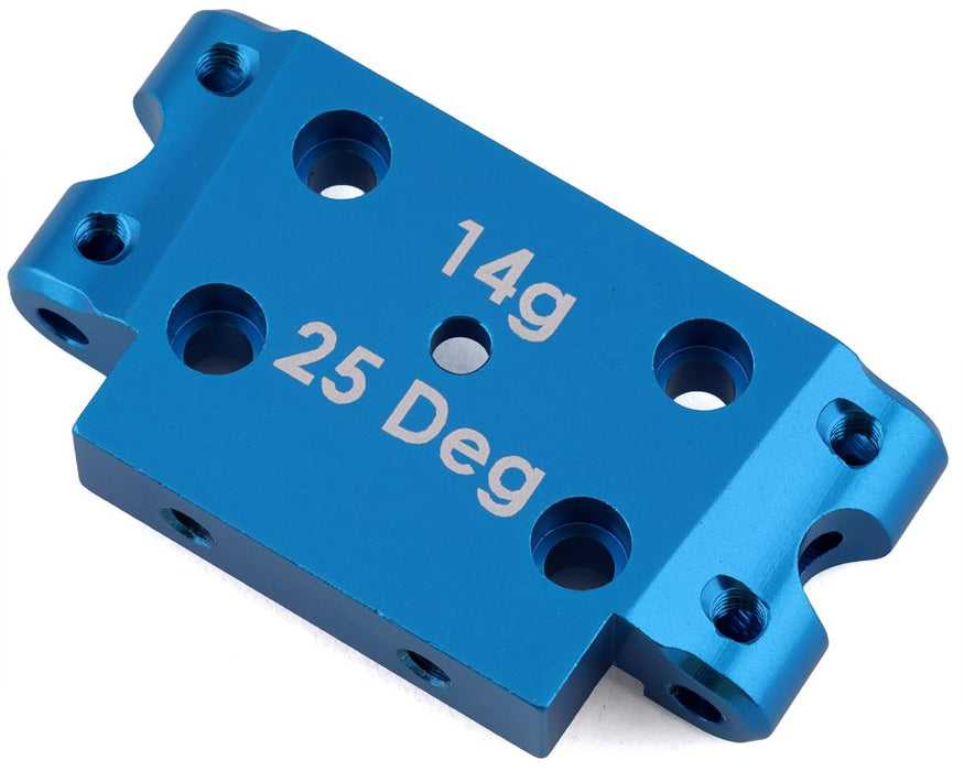 72006 Team Associated DR10/SR10 Factory Team Aluminum Front Bulkhead (Blue) (25°)