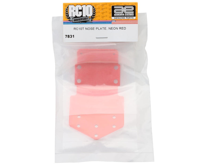7831 Team Associated RC10T Nose Plate, Neon Red