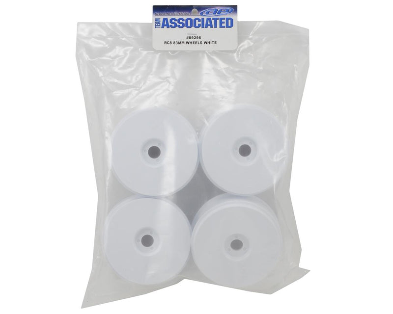 89296 Team Associated 1/8 Buggy Wheels 83mm; 17mm hex, WHITE