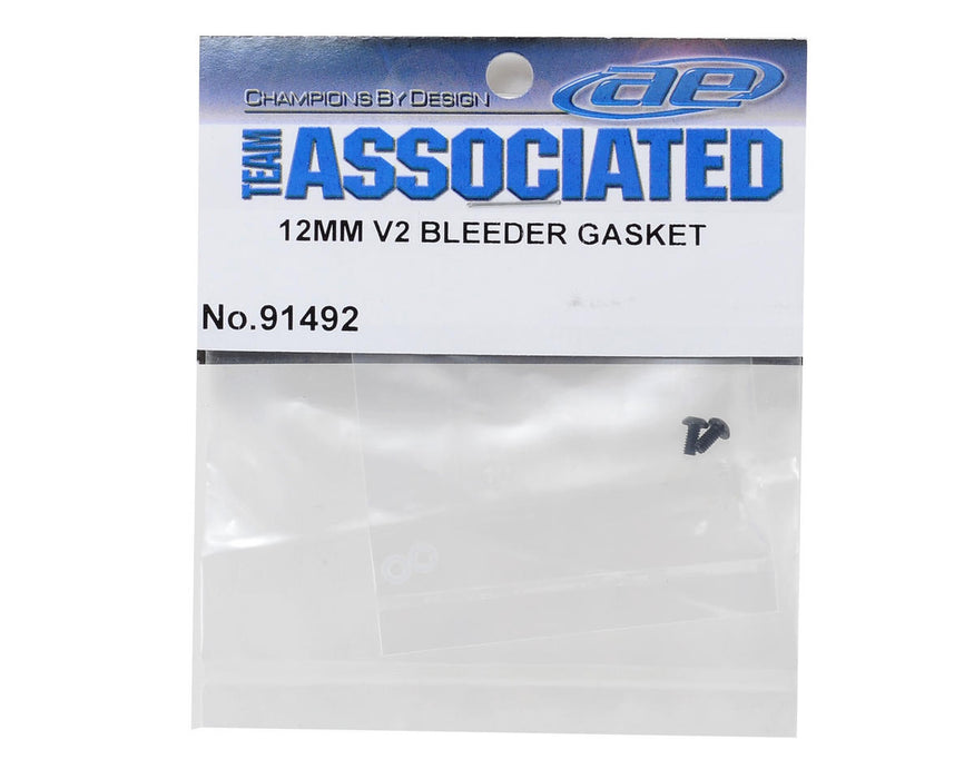 91492 Team Associated 12mm V2 Shock Cap Bleeder Screw & Gasket Set