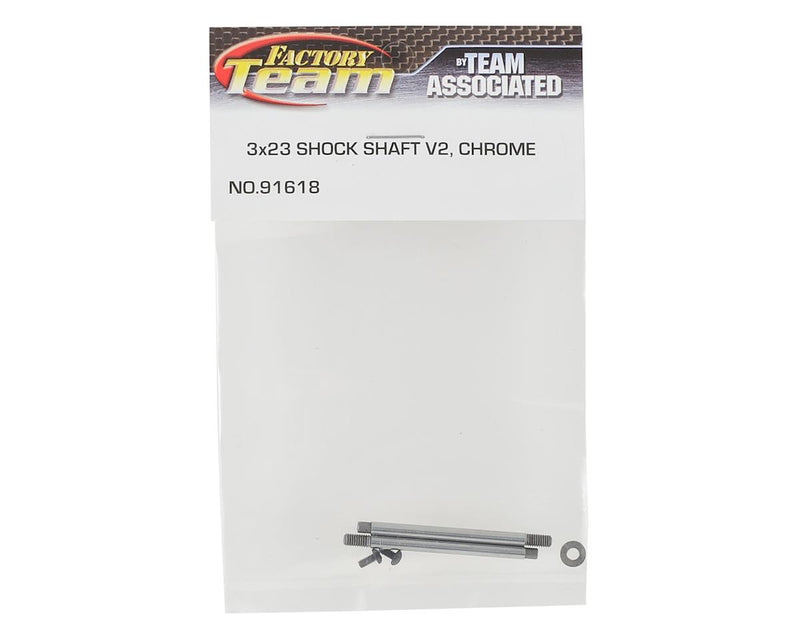 91618 Team Associated 3x23mm V2 Chrome Screw Mount Front Shock Shaft (2)