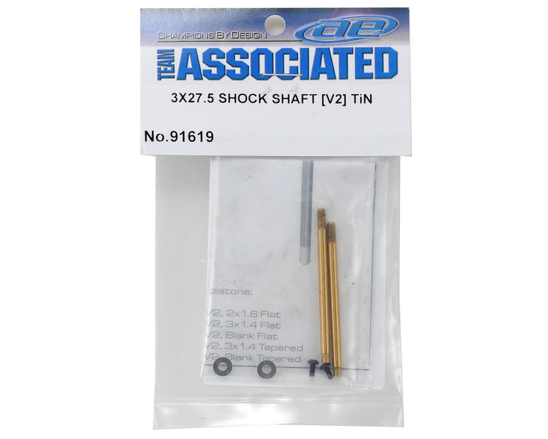 91619 Team Associated 3x27.5mm V2 Ti-Nitride Screw Mount Shock Shaft (2)