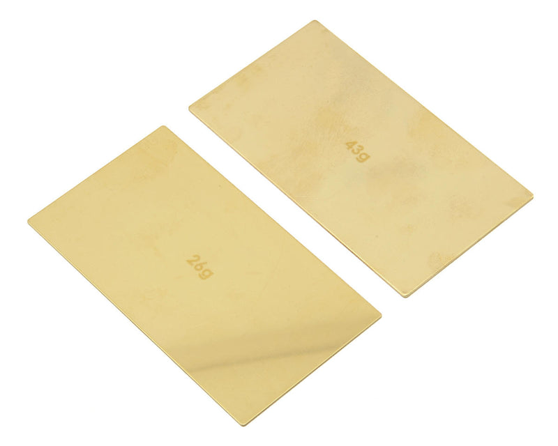 91744 Team Associated LiPo Battery Brass Weight Plate Set (1x 26g & 1x 43g)