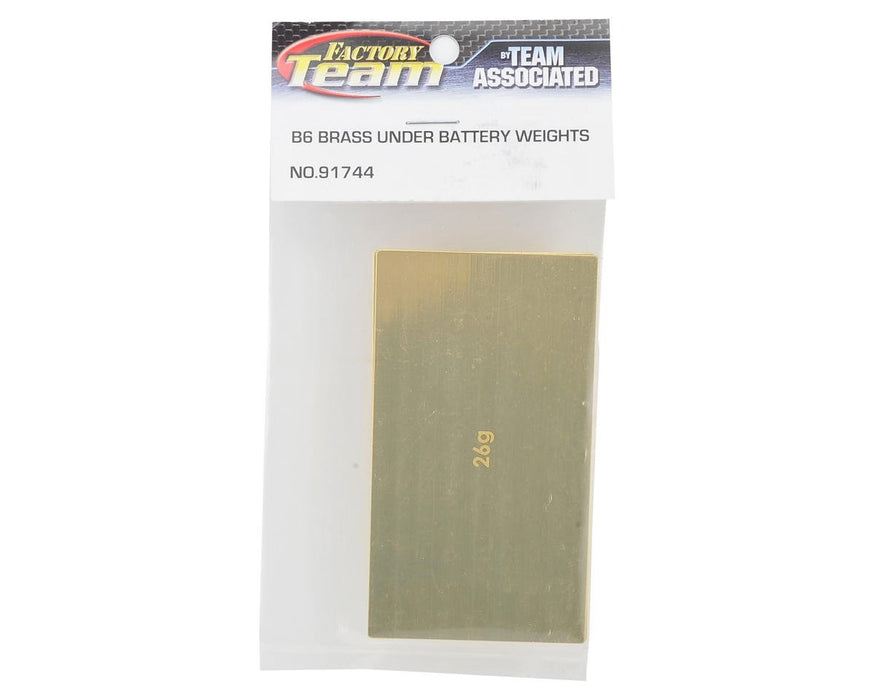 91744 Team Associated LiPo Battery Brass Weight Plate Set (1x 26g & 1x 43g)