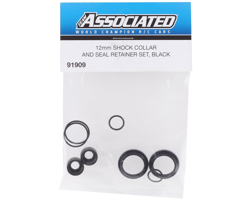 91909 Team Associated 12mm Shock Collar & Seal Retainer Set (Black)