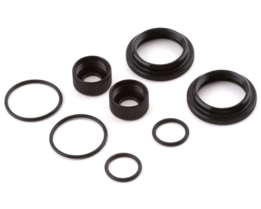 91909 Team Associated 12mm Shock Collar & Seal Retainer Set (Black)