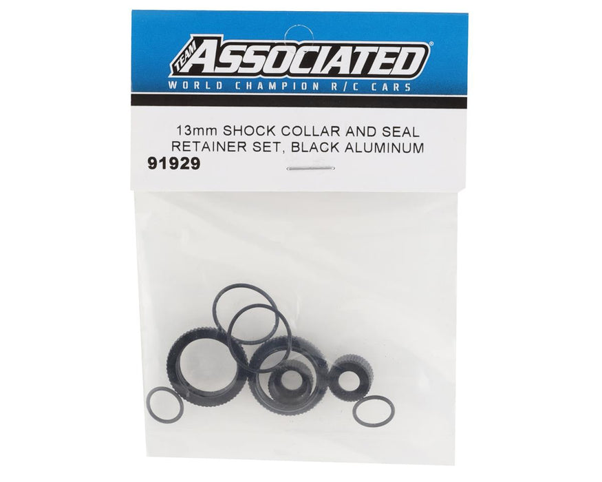 91929 Team Associated 13mm Shock Collar & Seal Retainer Set (Black) (B6.4, B7)