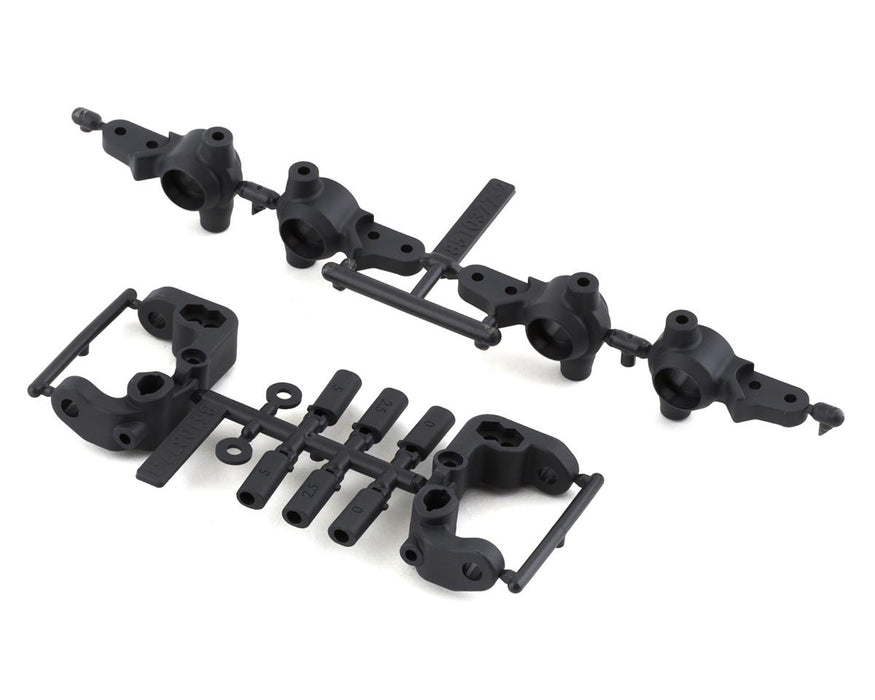 91985 Team Associated RC10B6.4 -1mm Scrub Caster and Steering Blocks, Carbon