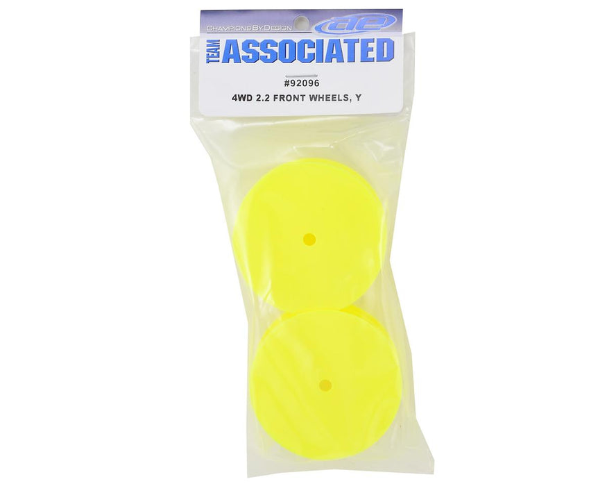 92096 Team Associated 12mm Hex 2.2 4WD Front Buggy Wheels (2) (B64) (Yellow)