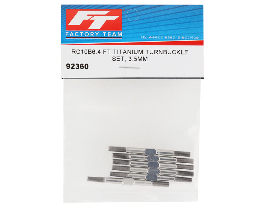 Team Associated Factory Team RC10B6.4/B6.4D 3.5mm Titanium Turnbuckle Set (6) 92360