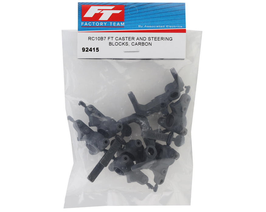 92415 Team Associated RC10B7 B7 Factory Team Caster & Steering Blocks (Carbon)