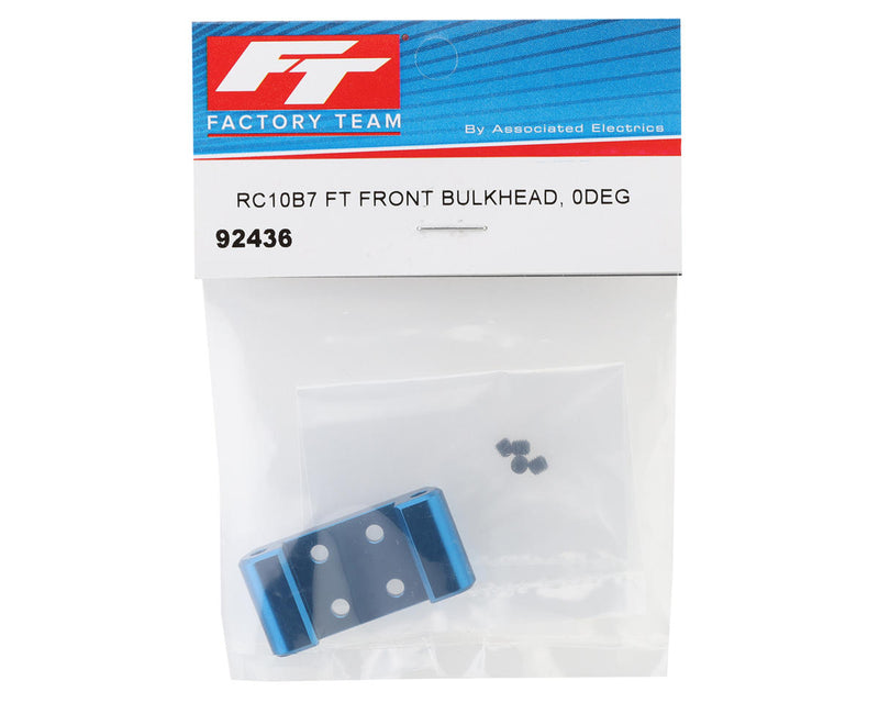 92436 Team Associated RC10B7 Factory Team Aluminum Front Bulkhead (0 Deg)