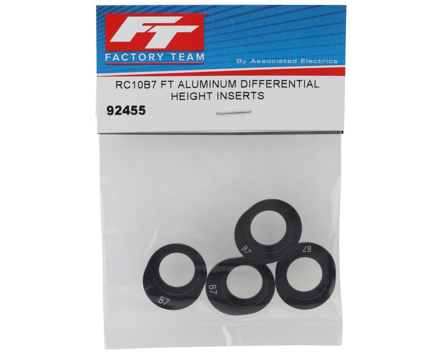 92455 Team Associated RC10B7 Factory Team Aluminum Differential Height Inserts (4)