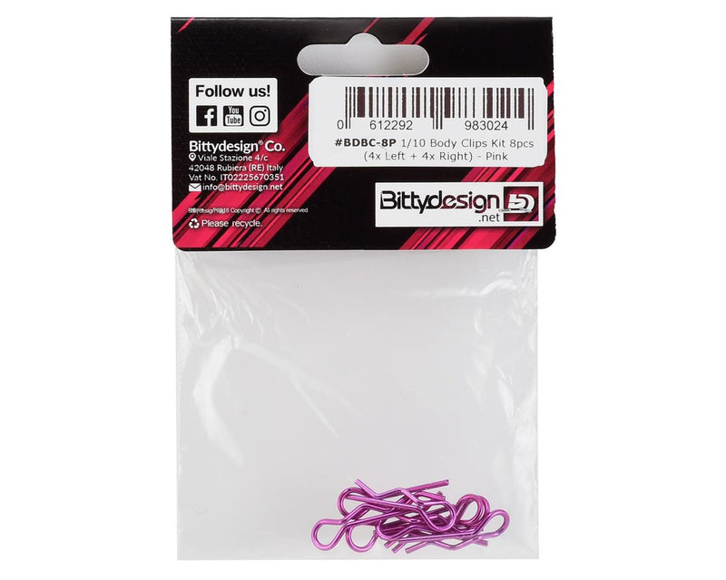 BDBC-8P Bittydesign 1/10 Body Clips (Pink)