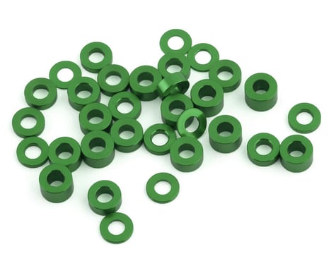 Team Brood 3x6mm 6061 Aluminum Ball Stud Washer Full Kit (Green) (32) TBR-6061BSWFKITG