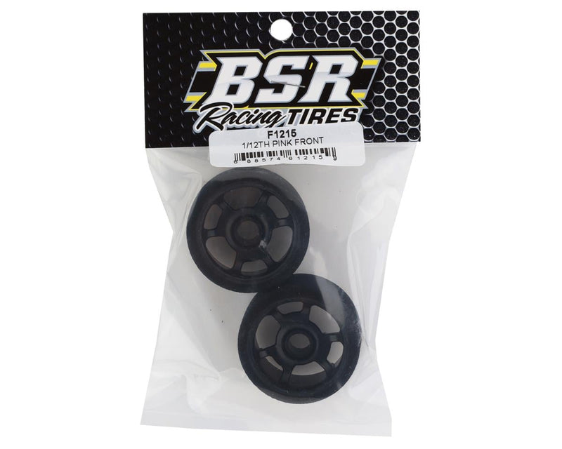 F1215 BSR Racing 1/12 Front Mounted Foam Tires (2) (Pink)