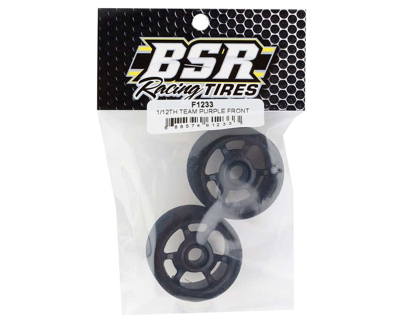 F1233 BSR Racing 1/12 Front Mounted Foam Tires (2) (Team Purple)