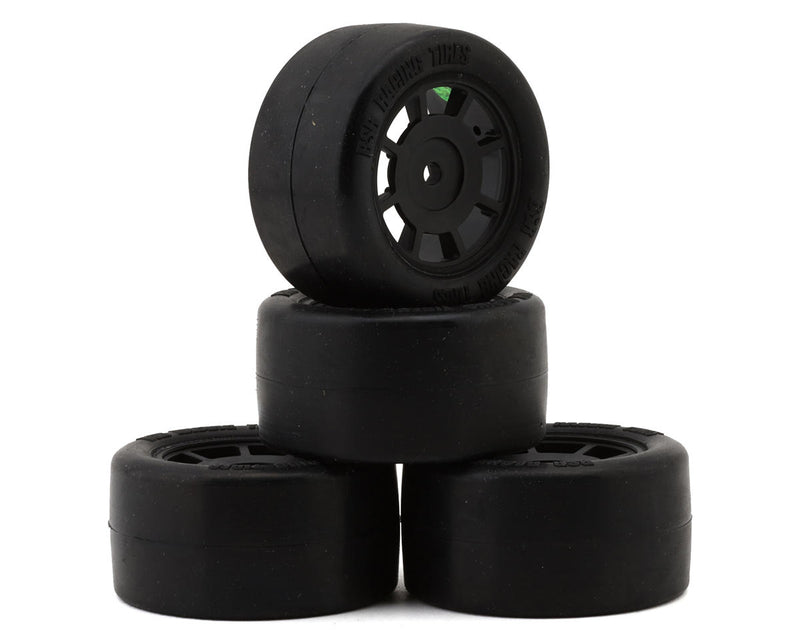 BXRRR2028 BSR Racing 1/12 Race Radial Pre-Mounted Rubber Carpet Tires (4) (28 Shore)