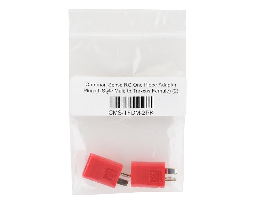 CSDTFDM-2PK Common Sense RC One Piece Adapter Plug (T-Style Male to Traxxas Female) (2)