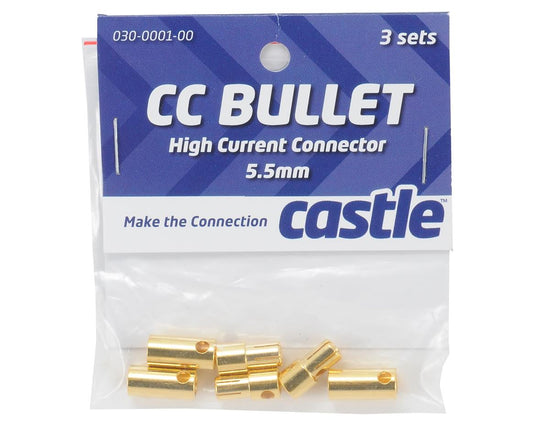 095-0008-00 Castle Creations 3 Sets of 5.5mm CC Bullet High Current Connector