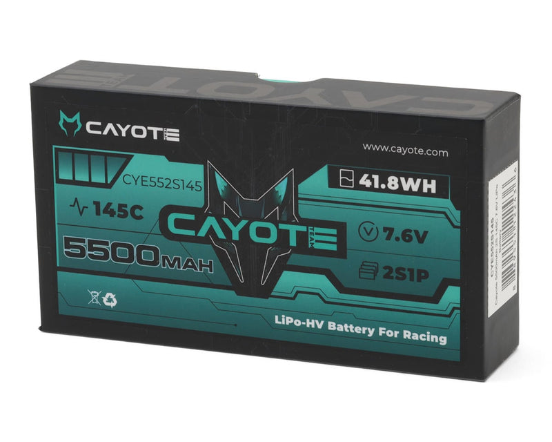 CYE552S145 Cayote 2S 145C LCG Shorty LiHV Battery (7.6V/5500mAh) w/5mm Bullets