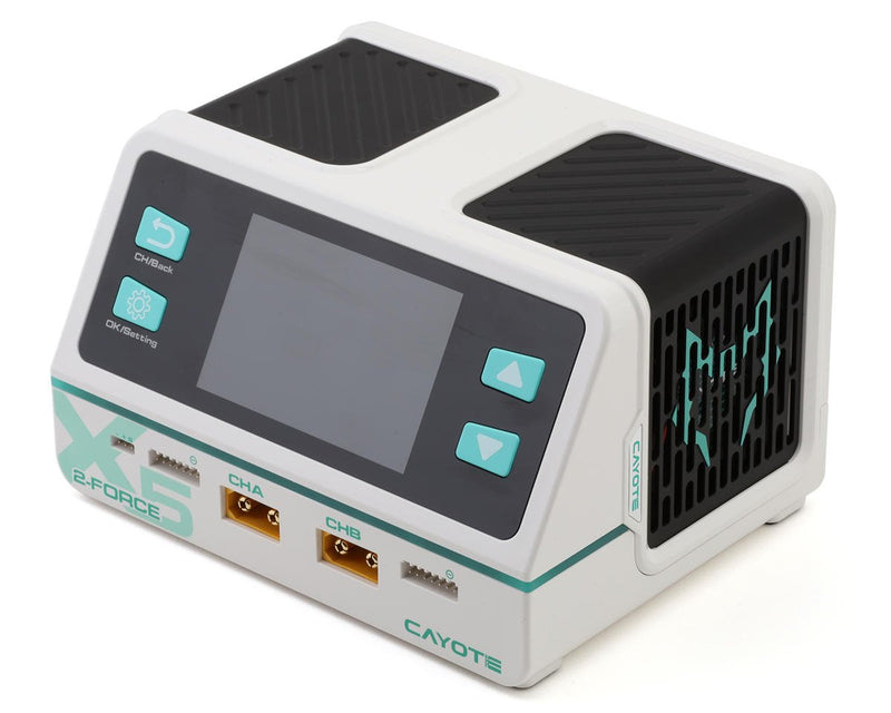 CYEG1022 Cayote 2-Force X5 Racing Dual Battery Charger w/XT90 Charge Lead (6S/40A) (AC 500W/DC 1400W)