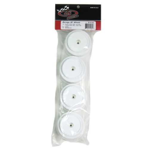 DER-BS4-UW DE Racing Borrego SC Wheels for Kyosho Ultima SC / HPI Blitz / Slash Rear - Slash 4x4 / WHITE / 4pcs