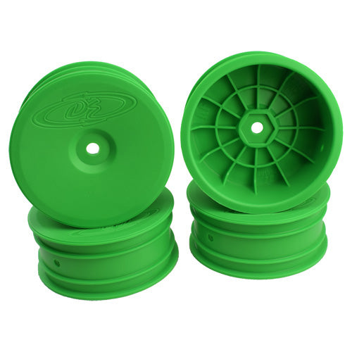 DE Racing Speedline 2.2 1/10 Buggy Front Wheels (4) (B6/B74/22/22-4) (GREEN) w/12mm Hex
