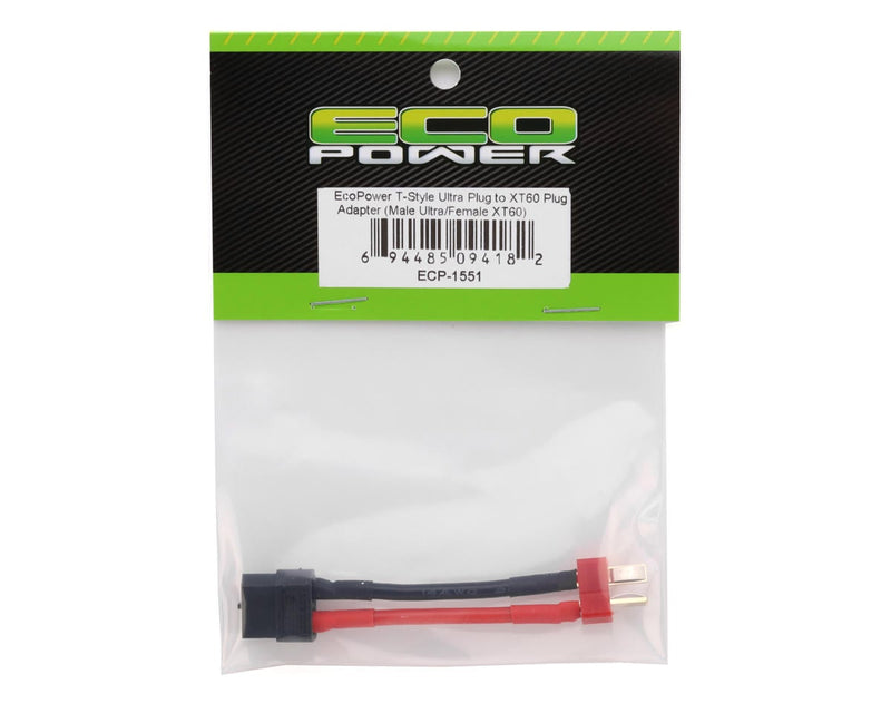 ECP-1551 EcoPower XT60 to T-Style Adapter (Female XT60/Male T-Style)