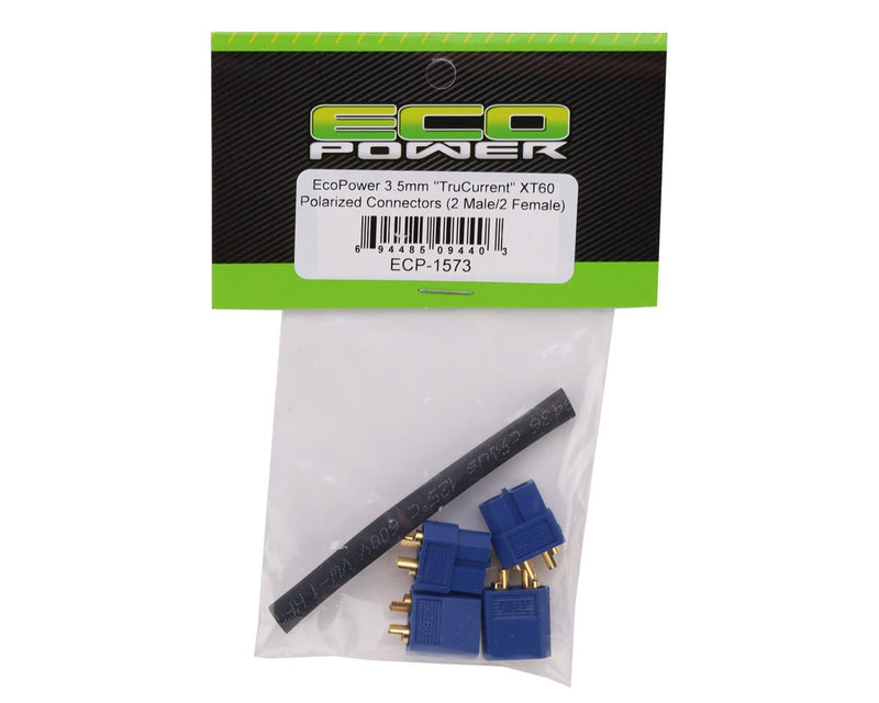 ECP-1573 EcoPower 3.5mm "TruCurrent" XT60 Polarized Connectors (2 Male/2 Female)