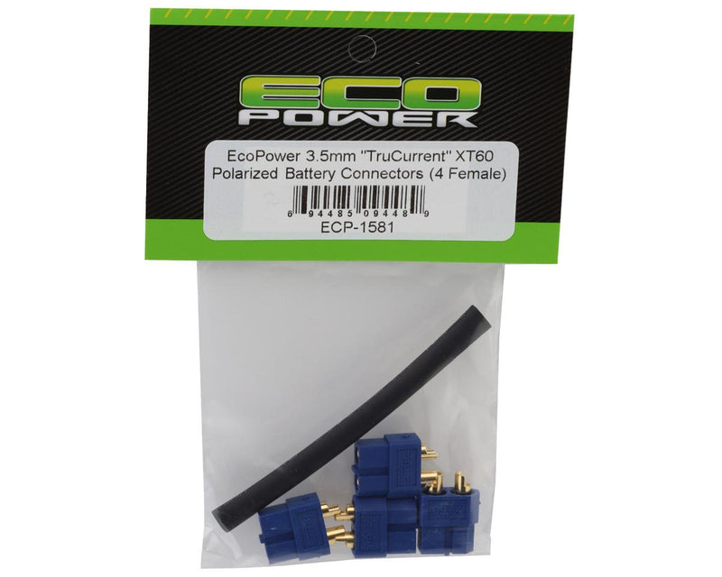 ECP-1581 EcoPower "TruCurrent" XT60 Polarized Connectors (Female) (4)