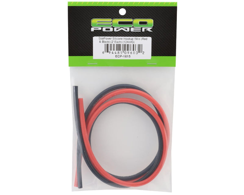 ECP-1615 EcoPower Silicone Hookup Wires (Red & Black) (2) (12AWG)