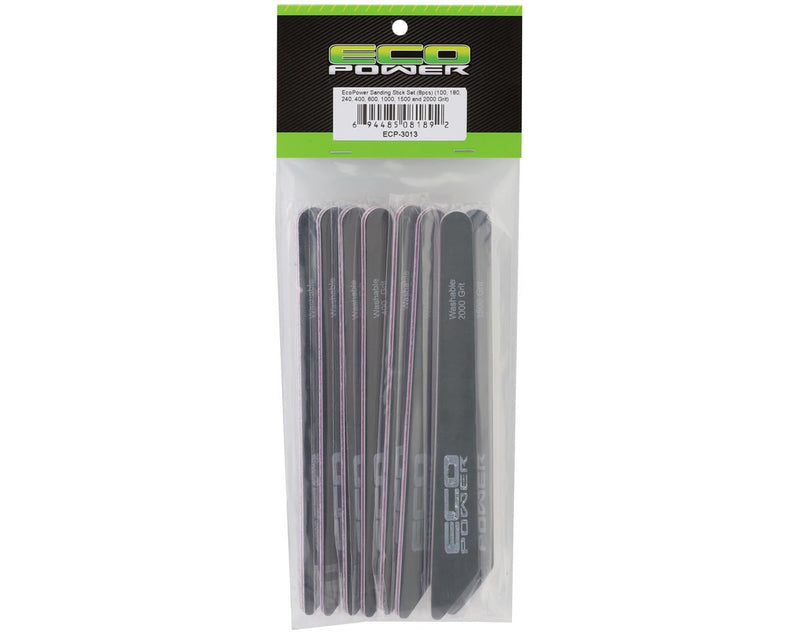 ECP-3013 EcoPower Sanding Sticks Set (8) (100/180/240/400/600/1000/1500/2000 Grit)