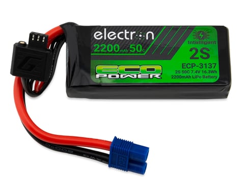 ECP-3137 EcoPower "Electron" 2S 50C Intelligent LiPo Battery w/EC3 Connector (7.4V/2200mAh) (SCX10 Series & Other 1/10)