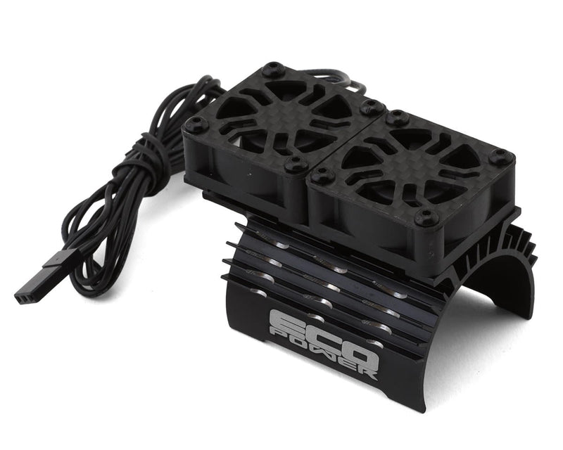 ECP-7003 EcoPower 540-550 Motor Aluminum Dual Heat Sink (Black) w/25mm Cooling Fans