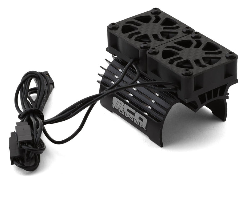 ECP-7003 EcoPower 540-550 Motor Aluminum Dual Heat Sink (Black) w/25mm Cooling Fans